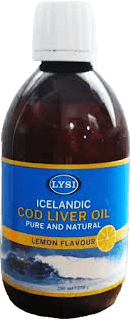Aceite de Hígado de Bacalao Lysi, frasco de 300 ml sabor limón
